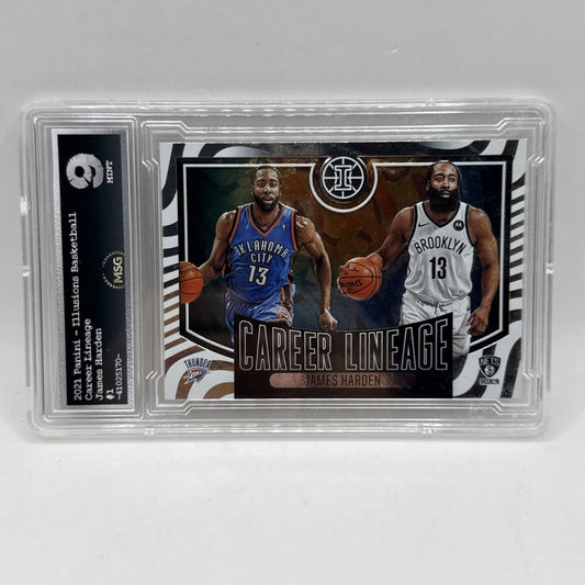2020-21 Panini Illusions - Career Lineage #1 James Harden Graded 9 NBA Card