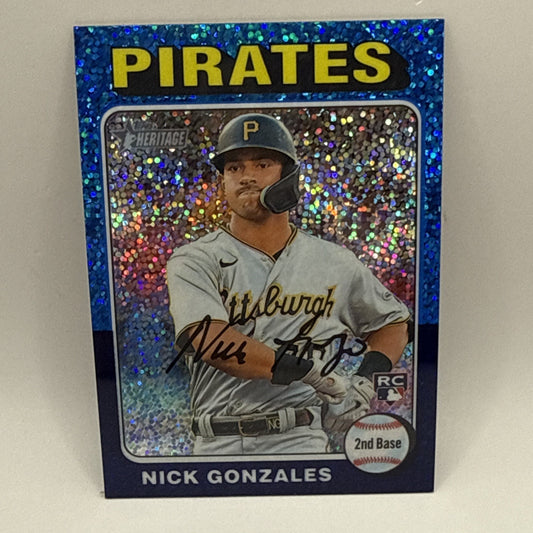 2024 Topps Heritage - Nick Gonzales - Blue Sparkle Rookie Pirates #318 RC