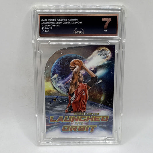 2023-24 Topps Chrome Cosmic #LIO-22 Vince Carter Launched Into Orbit Graded 7 NM