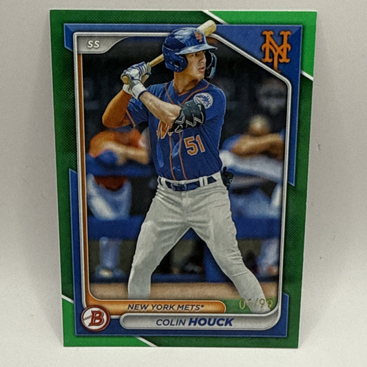 2024 Colin Houck Bowman Green Pattern /99 New York Mets #BP-123 (1st Print) MLB