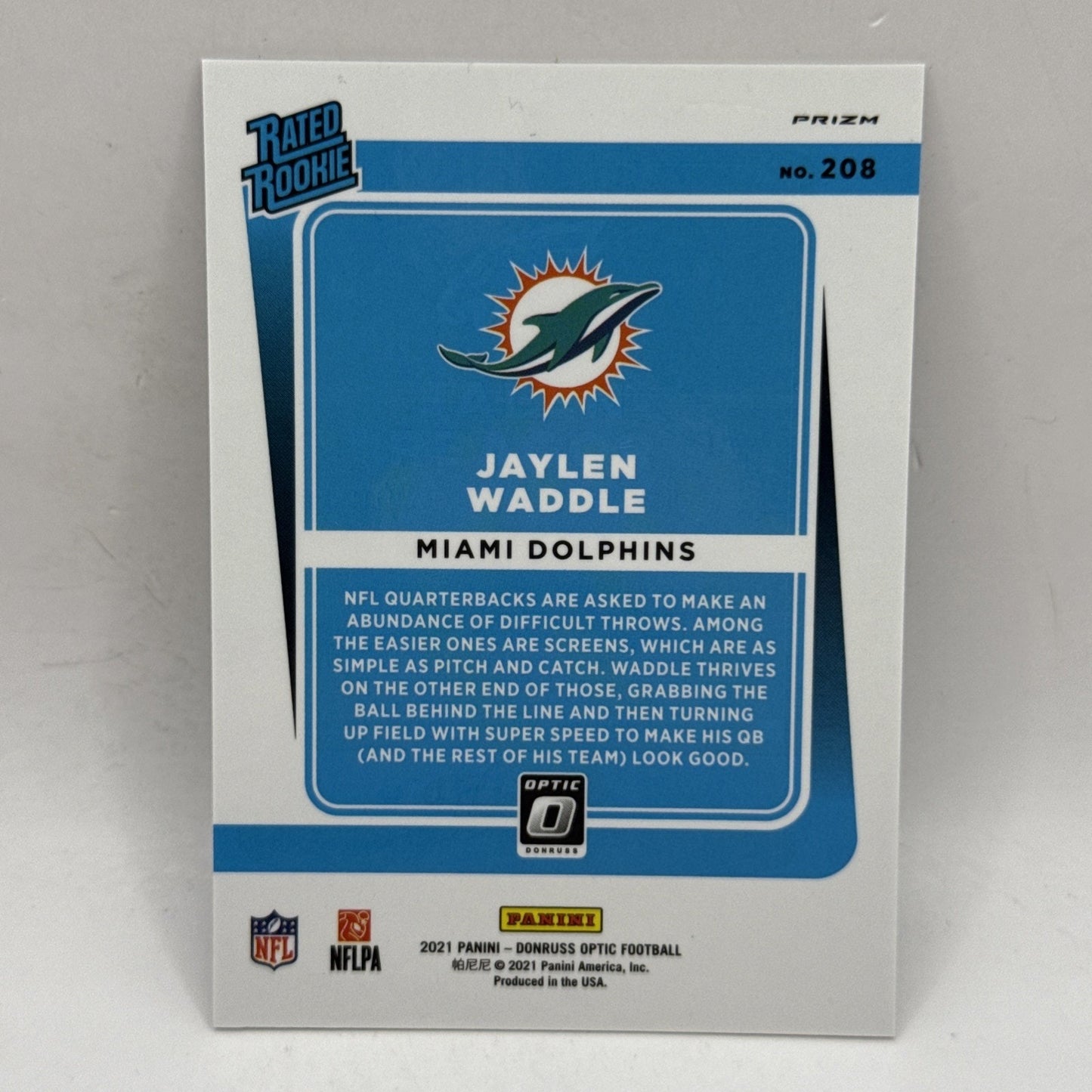 2021 DONRUSS OPTIC JAYLEN WADDLE RATED ROOKIE VARIATION HOLO SILVER PRIZM RC SP