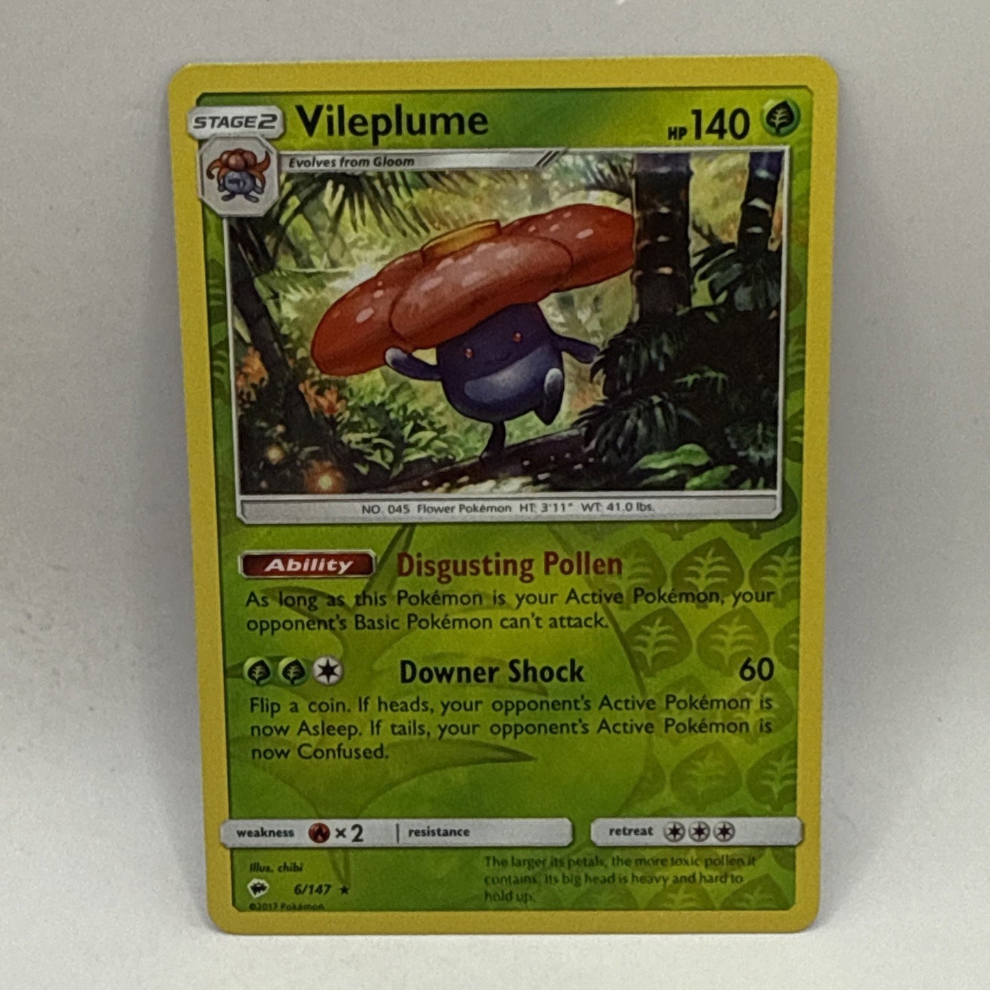 Vileplume - Reverse Holo - Burning Shadows 6/147 Pokemon TCG Card - LP