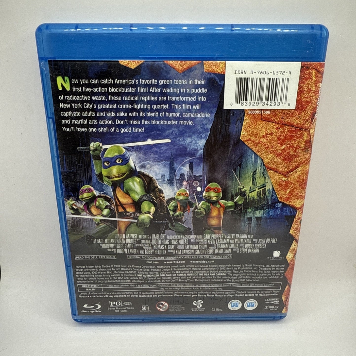 Teenage Mutant Ninja Turtles The Original Movie Blu-Ray TMNT