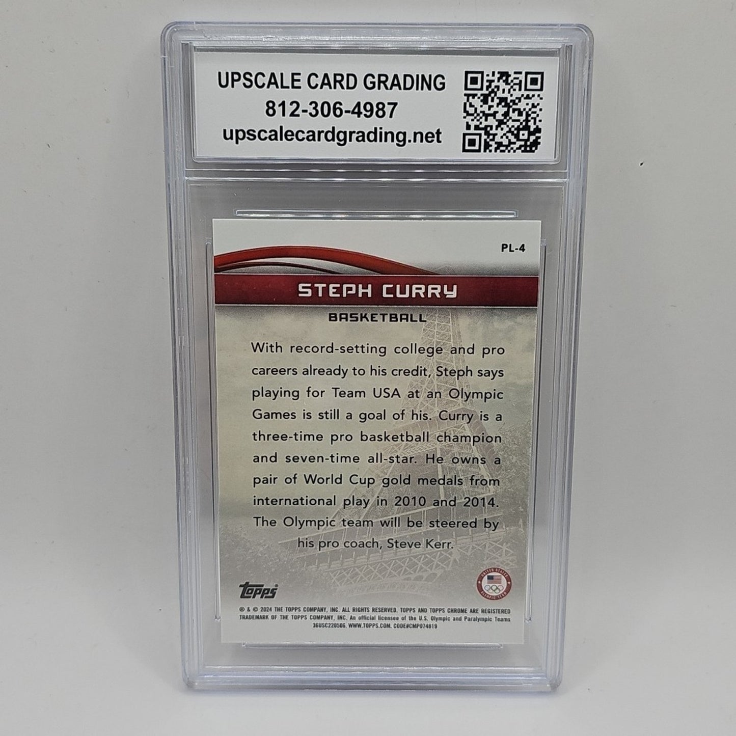 2024 Topps U.S. Olympics To Paris with Love #PL-4 - Stephen Curry - USA Graded