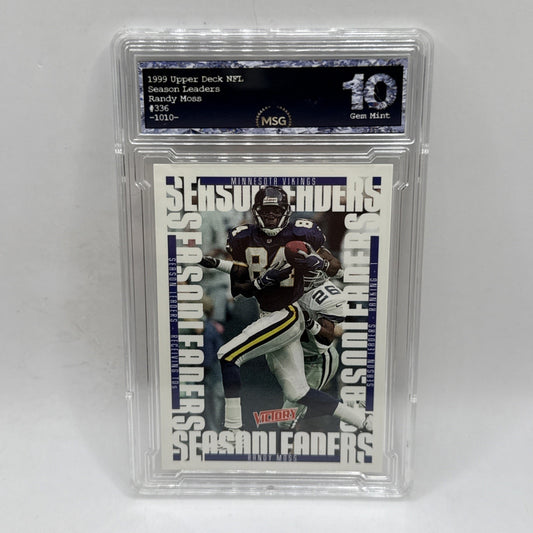 1999 Upper Deck Victory - Season Leaders Randy Moss #336 Graded 10 Gem Mint