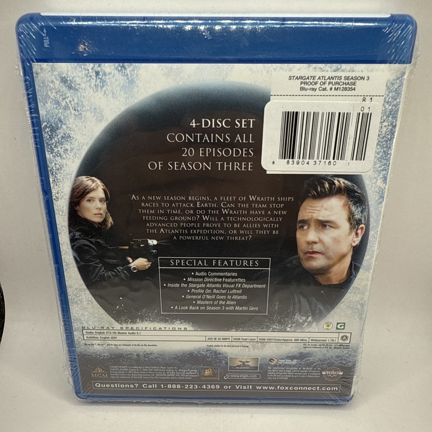 Stargate Atlantis Season 3 Blu-Ray (4 Discs), New & Factory Sealed TV Show