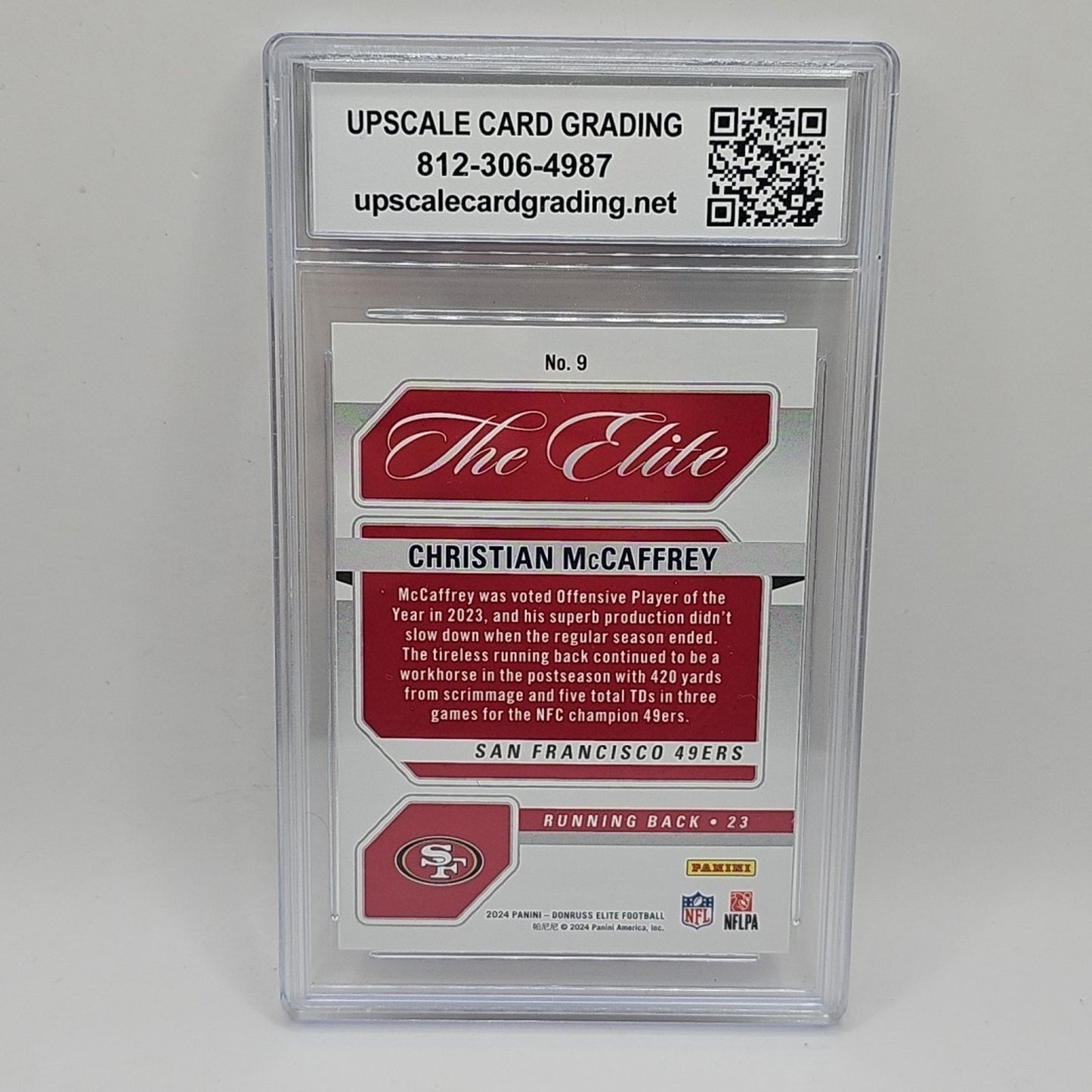 2024 Panini Elite - The Elite Green #9 Christian McCaffrey 49ers Graded 9 NFL