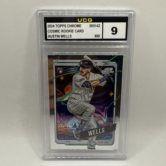 2024 Topps Chrome Cosmic Austin Wells RC New York Yankees #88 MLB Graded 9