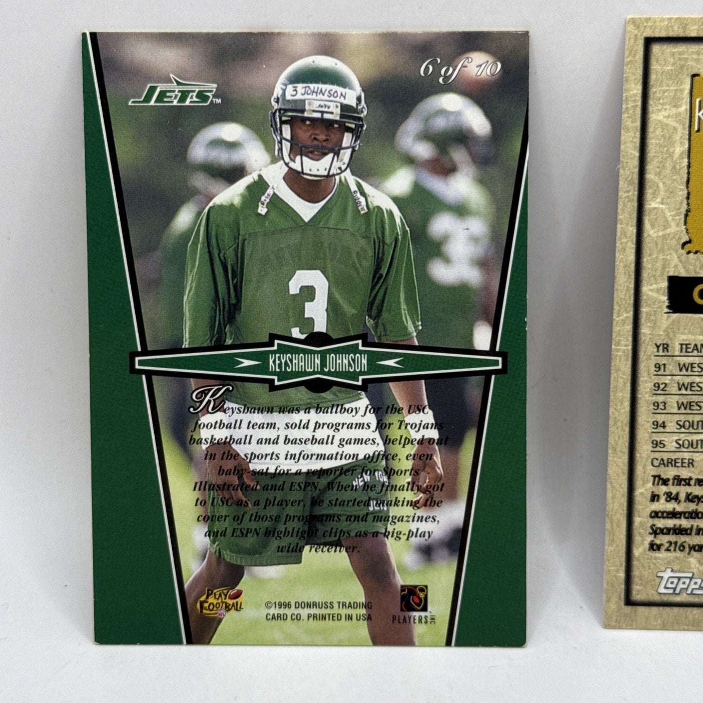 1996 Topps Rookie RC Keyshawn Johnson #430 New York Jets Vintage NFL Cards