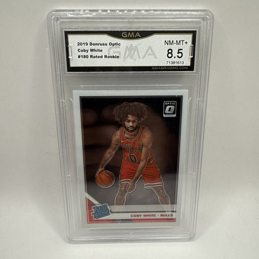 2019 Panini Donruss Optic Coby White (RC) NBA Chicago BULLS Graded 8.5