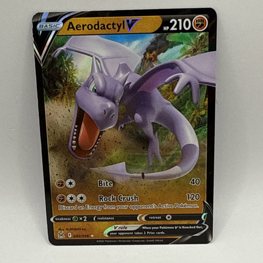 Pokémon TCG Aerodactyl V Sword & Shield - Lost Origin 092/196 Holo Ultra Rare HP