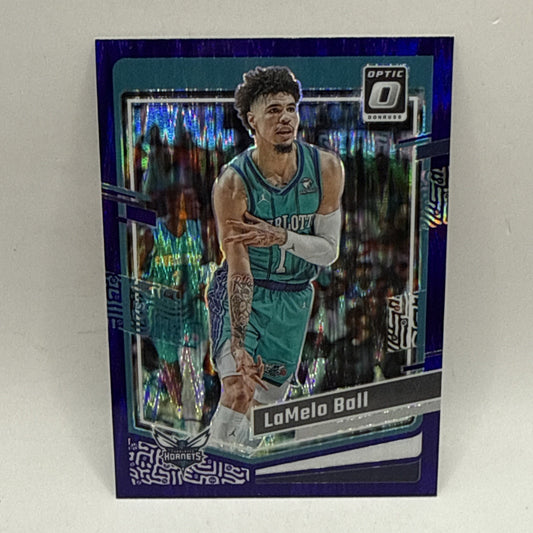 2023-24 Donruss Optic LaMelo Ball Purple Shock Prizm #29 Charlotte Hornets NBA
