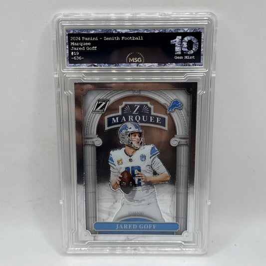 Jared Goff - 2024 Zenith Football Z Marquee Insert #19 - Detroit Lions Graded 10