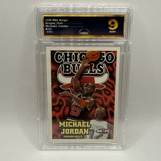 Michael Jordan 1998 NBA Hoops Chicago Bulls #220 Graded 9 HOF Card