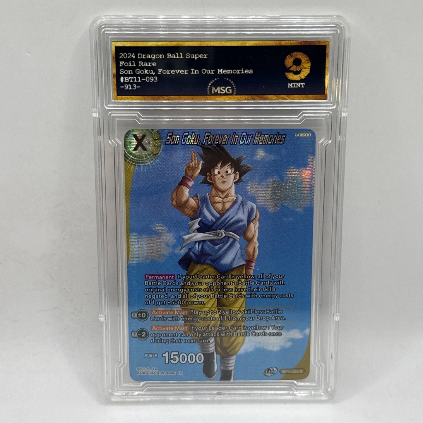 Son Goku Forever In Our Memories Dragon Ball Super Card Game Graded 9 Mint Card