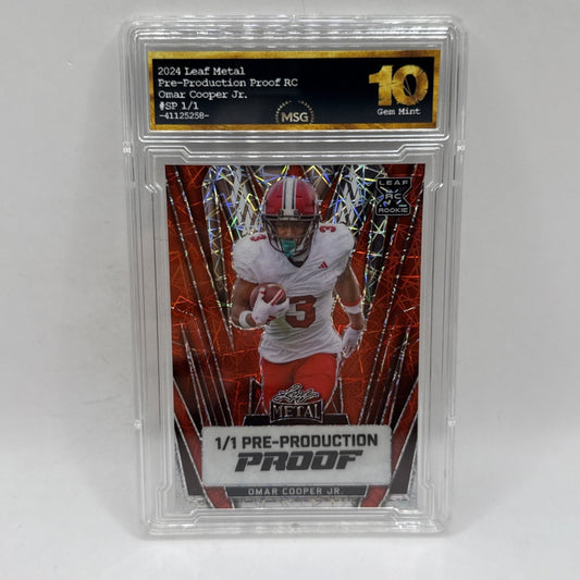 OMAR COOPER JR Hoosiers 2024 Leaf Metal Lazer Red Proof XRC 1/1 Rookie Graded 10