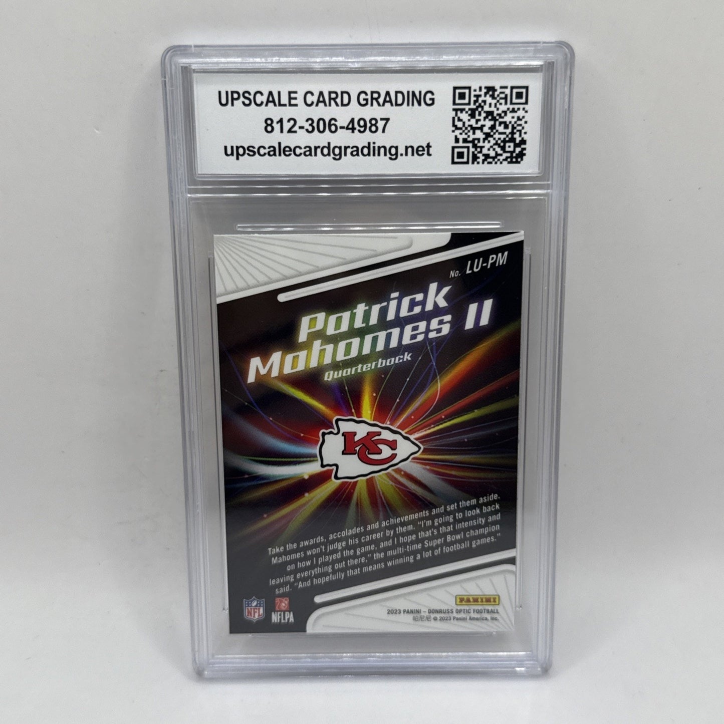 2023 Panini Donruss Optic - Light It Up #LU-PM Patrick Mahomes II Graded 10 NFL