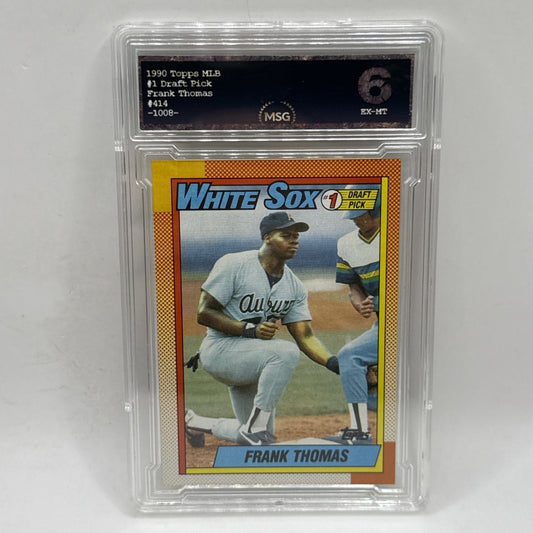 1990 Topps #414 Frank Thomas HOF Rookie Chicago White Sox Graded 6 MLB Card