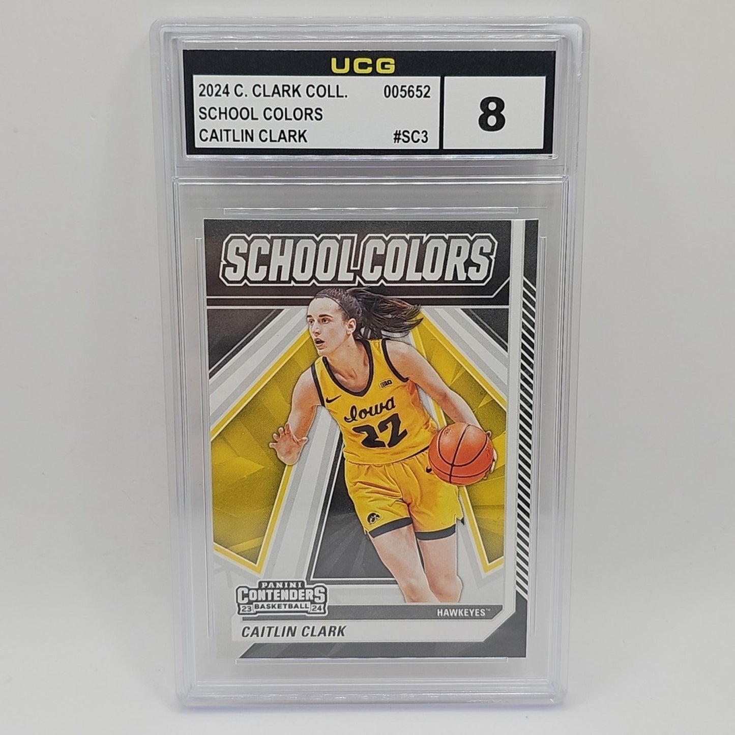 2024 Panini Caitlin Clark Collection School Colors #SC3 Graded 8 WNBA Card
