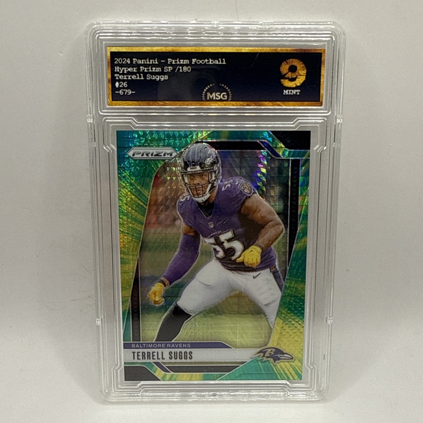 2024 Panini Prizm Football Terrell Suggs Hyper Prizm /180 SP Baltimore Ravens