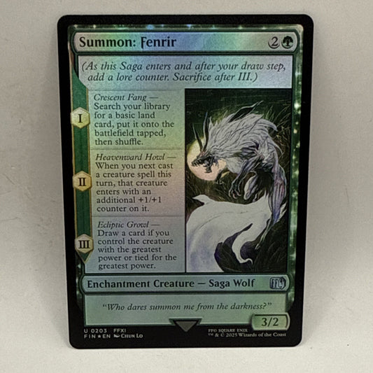 Final Fantasy -Summon: Fenrir - Green - Enchantment Creature - Foil - Fin 203 -