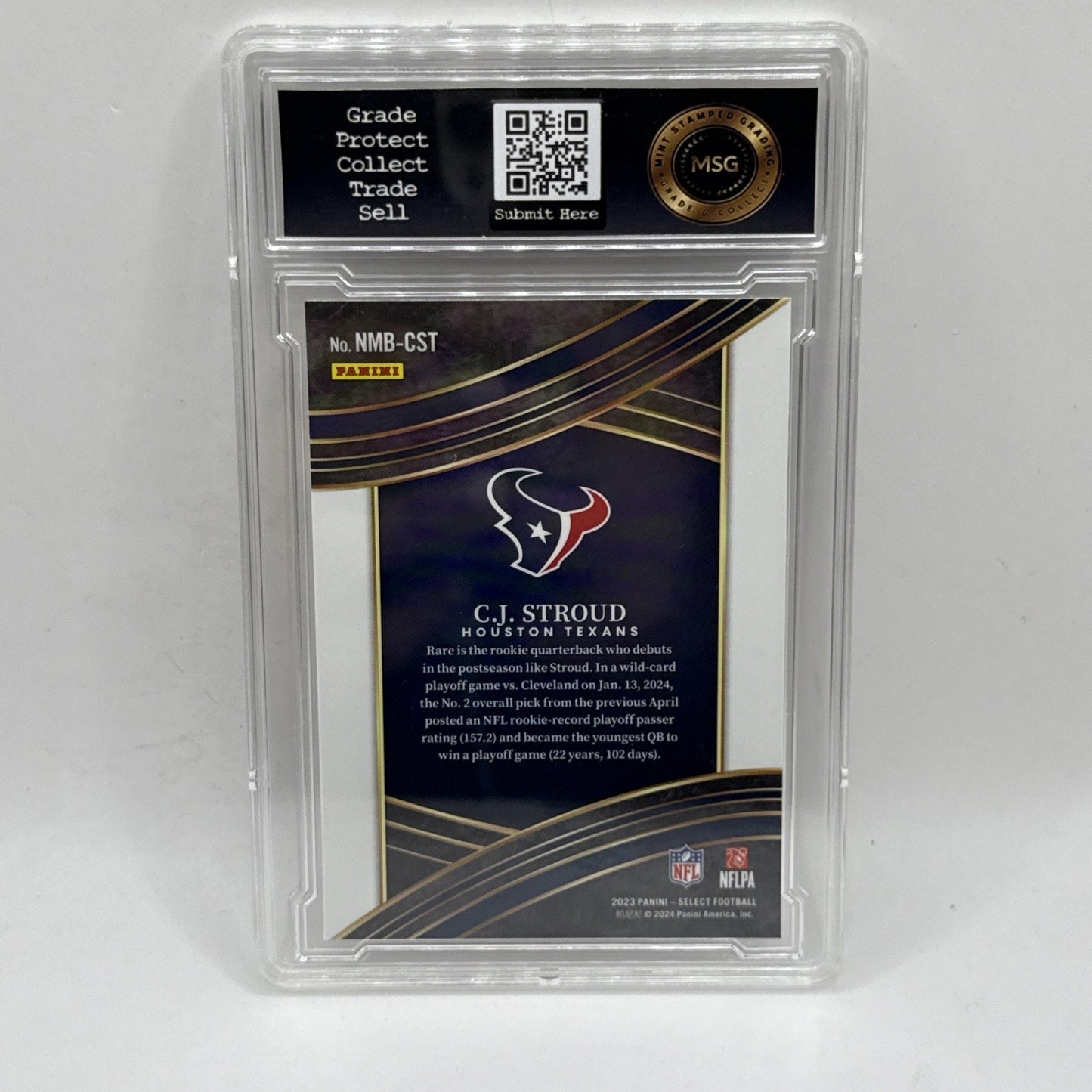 C. J. Stroud 2023 Panini Select Football RC Numbers Insert #NMB-CST Graded 9 NFL