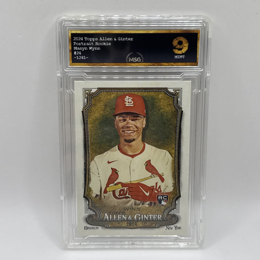 2024 Topps Allen and Ginter #24 Masyn Winn RC Rookie Cardinals Graded 9 Mint