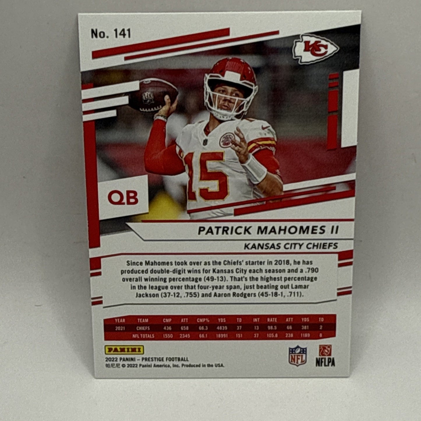Patrick Mahomes II 2022 Panini Prestige Football Xtra Points Astral #141 Chiefs