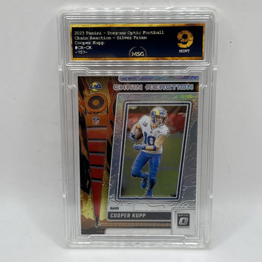 COOPER KUPP 2023 Donruss Optic Chain Reaction Silver Prizm #CR-CK Rams Graded 9