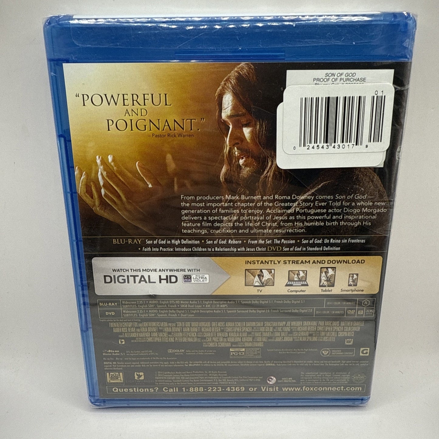 Son of God (Blu-ray/DVD, 2014, 2-Disc Set) Sealed Movie