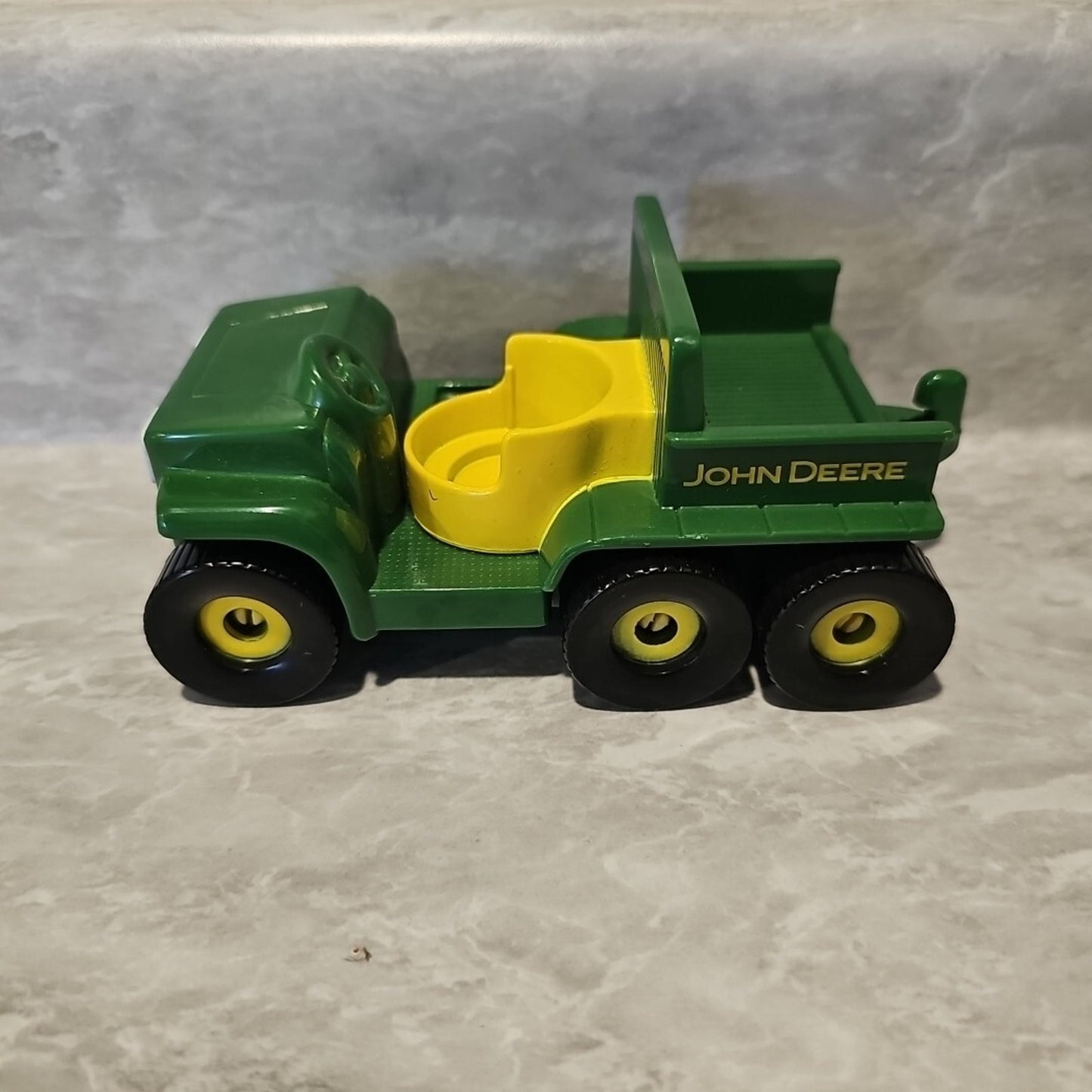 Toddler John Deere Gator Play Toy 6 Wheel RC2 with Dump Bed Green Yellow 5”x 3”