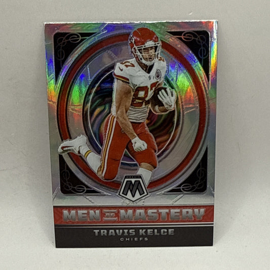 2022 Panini Mosaic #MM-14 Travis Kelce Men of Mastery Silver NFL Card
