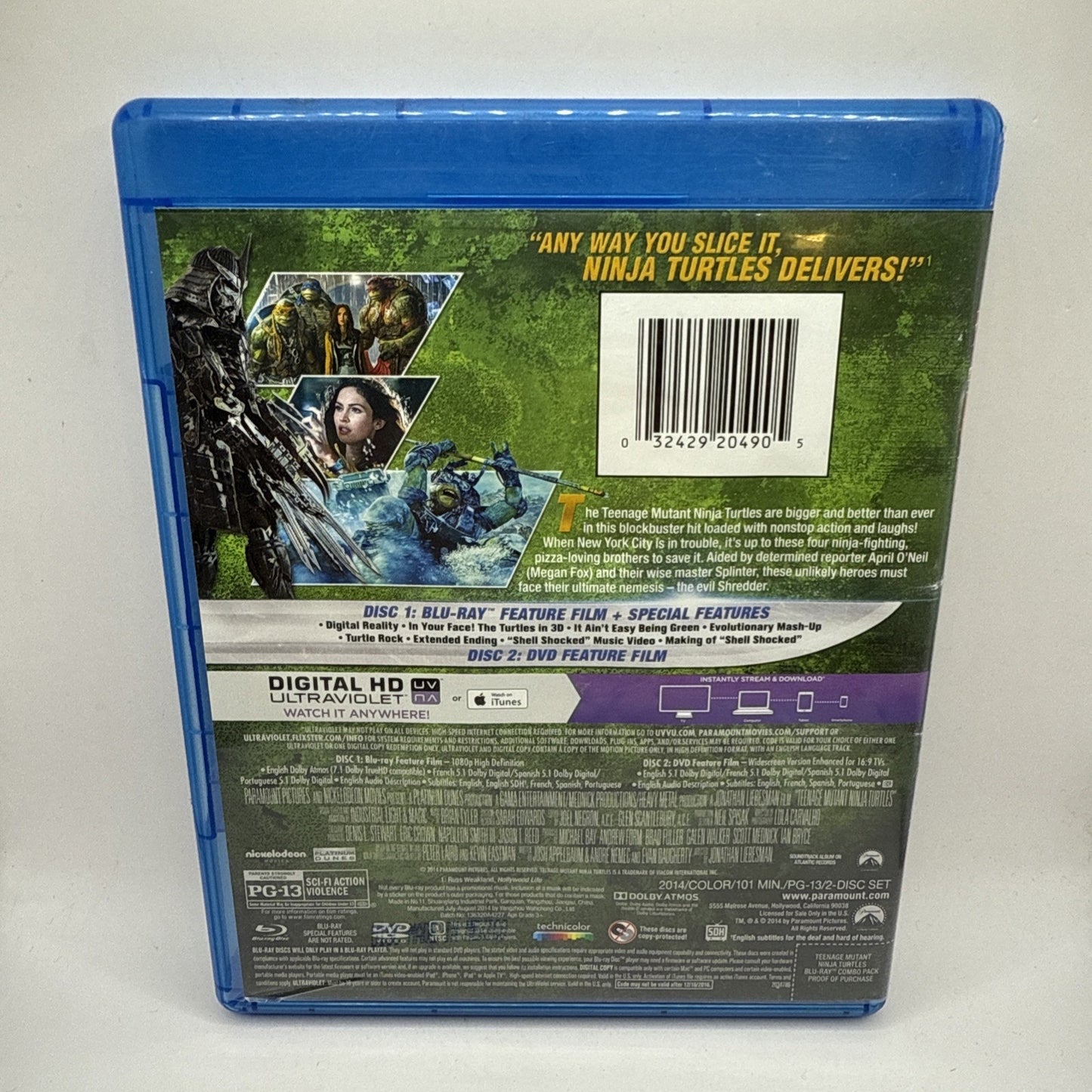 Teenage Mutant Ninja Turtles Blu-ray & Dvd Movie Combo TMNT