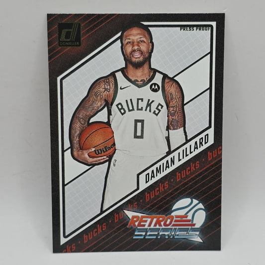 2023-24 Donruss DAMIAN LILLARD Retro Series Press Proof #19 Bucks