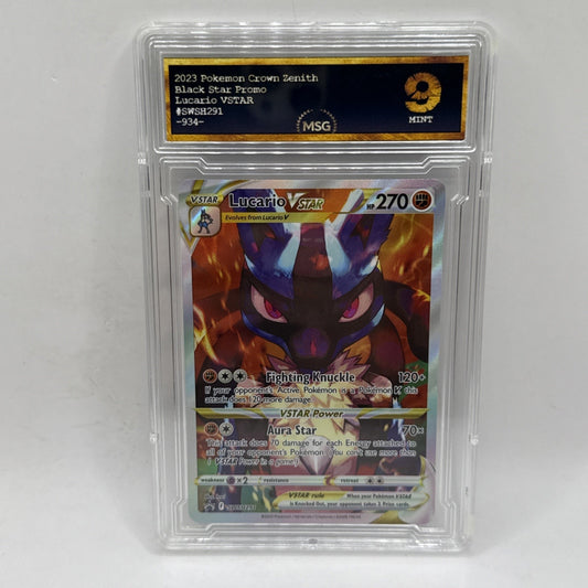 2023 Pokemon Full Art Promo Lucario Vstar SWSH291 Crown Zenith ETB Graded 9 Mint