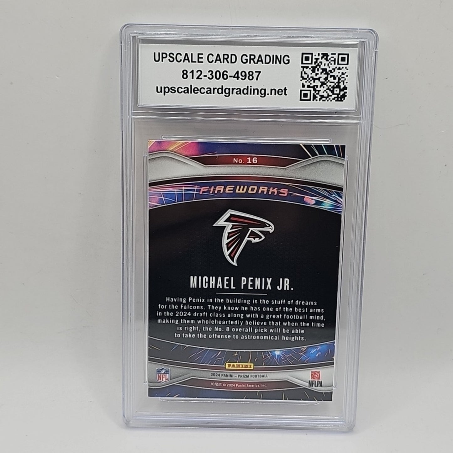 2024 Panini Prizm - Fireworks Michael Penix Jr. #16 (RC) Atlanta Falcons Graded