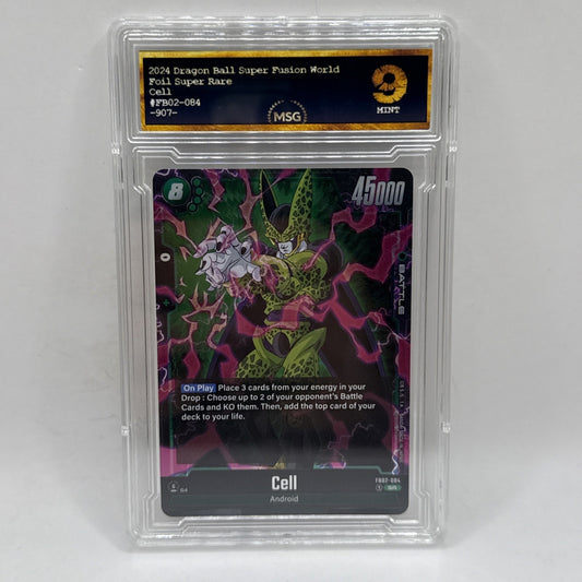 2024 DBS FUSION WORLD CELL #FB02-084 Graded 9 Dragon Ball Z Foil Super Rare Card