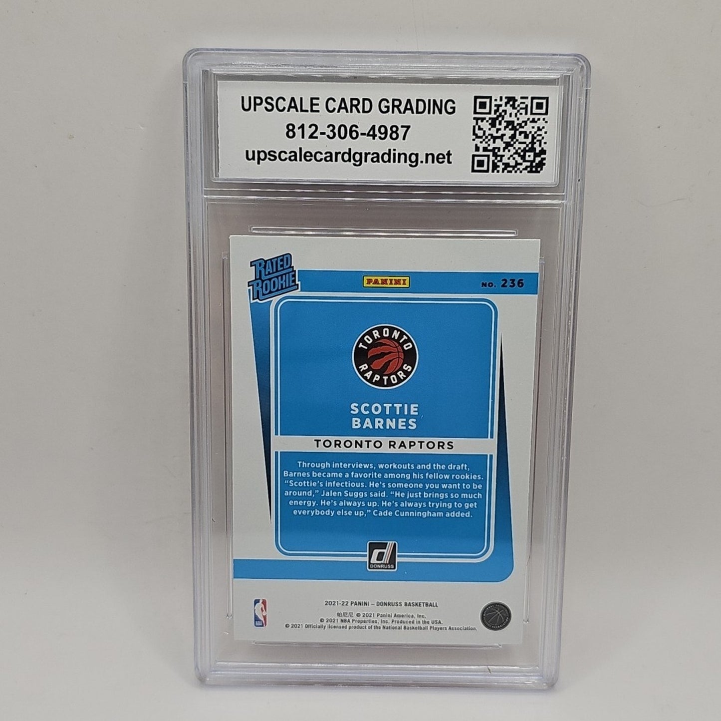 2021 Panini Donruss - Rated Rookie Orange Laser #236 Scottie Barnes Graded 10