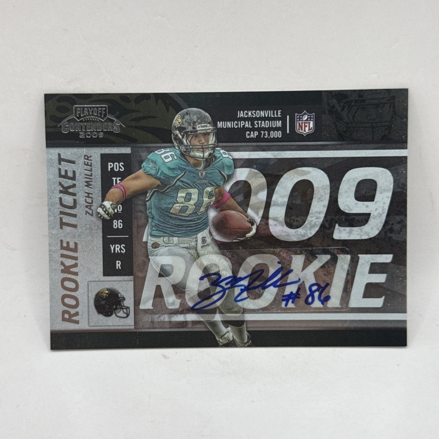 Zach Miller 2009 Playoff Contender Rookie Ticket Autograph Auto Card #172