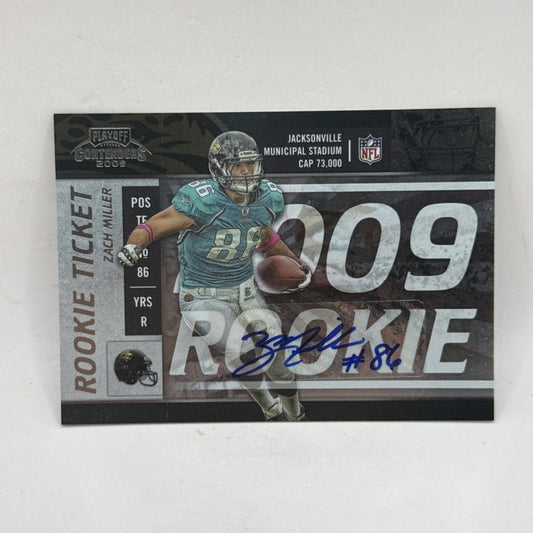 Zach Miller 2009 Playoff Contender Rookie Ticket Autograph Auto Card #172
