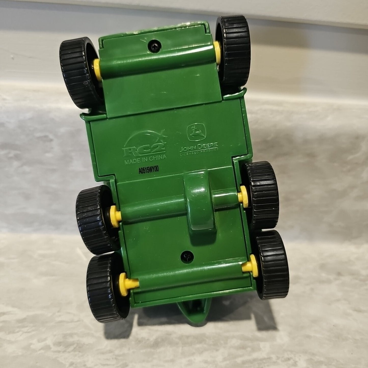 Toddler John Deere Gator Play Toy 6 Wheel RC2 with Dump Bed Green Yellow 5”x 3”