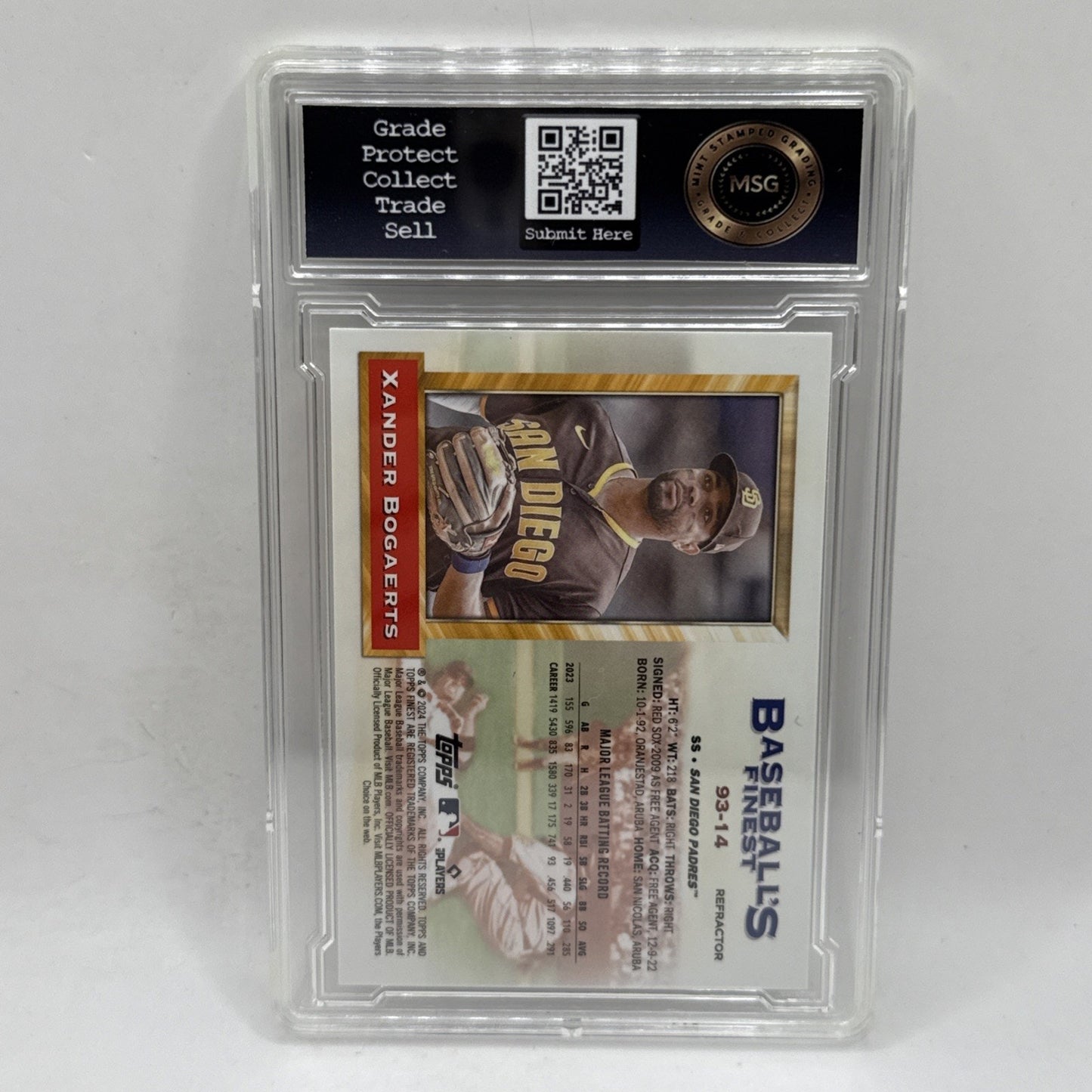 2024 Topps Finest Xander Bogaerts Baseball's Finest Silver Refractor Graded