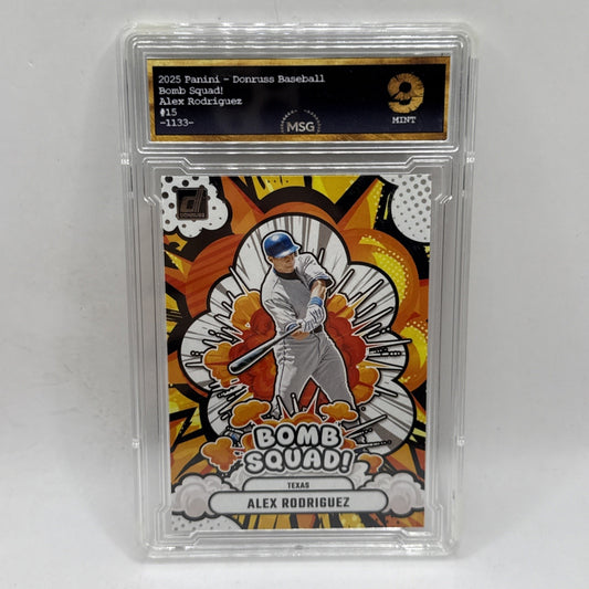 Alex Rodriguez 2025 Donruss Baseball Bomb Squad #15 Texas Rangers Graded 9 Mint