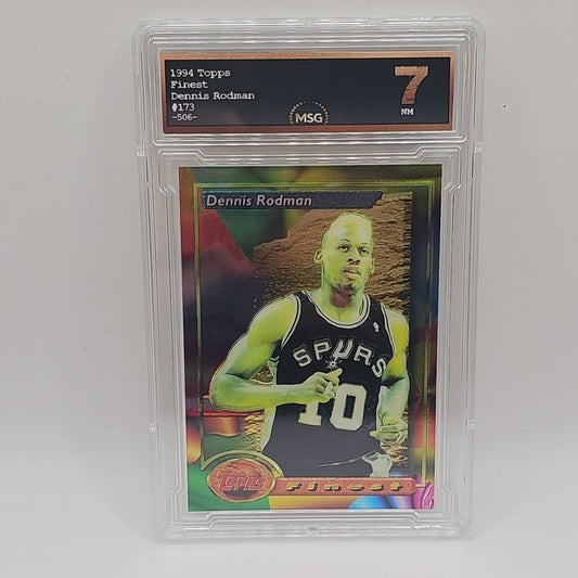 1994 Topps Finest - Dennis Rodman #173 MSG Graded 7 NM NBA Spurs Basketball Card