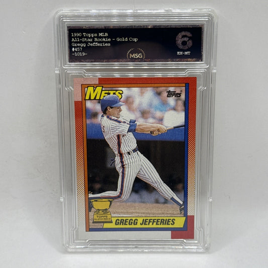 Gregg Jefferies New York Mets Topps All Star Rookie Cup 1990 Topps #457 Graded 6