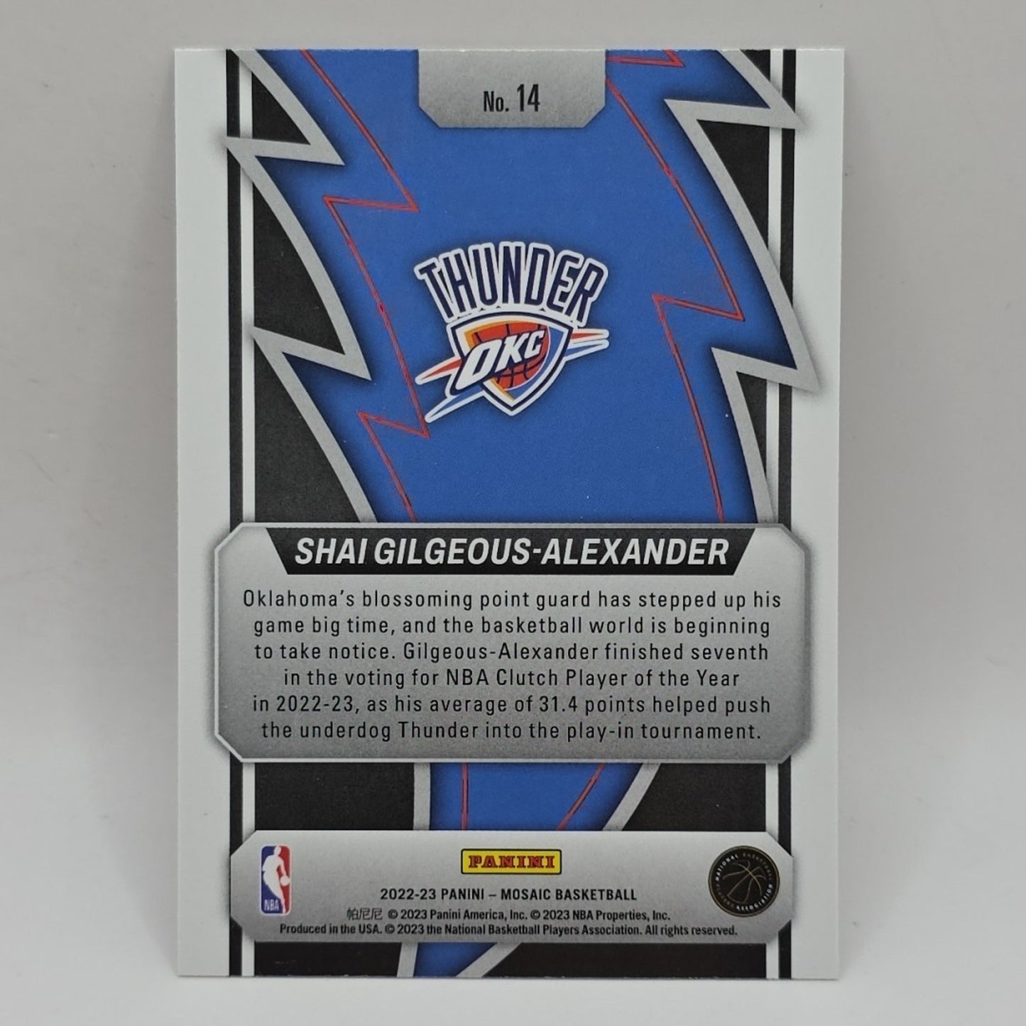 2022-2023 Shai Gilgeous-Alexander - OKC THUNDER ROAD NBA ALL STAR PLAYOFFS