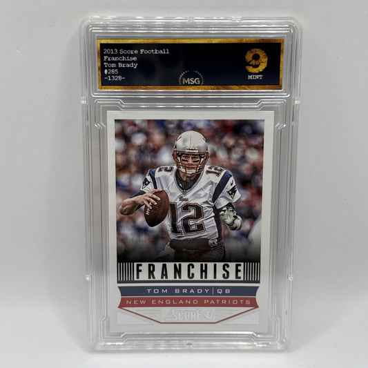 TOM BRADY 2013 Score #285 Franchise Patriots Buccaneers Graded 9 Mint NFL Card