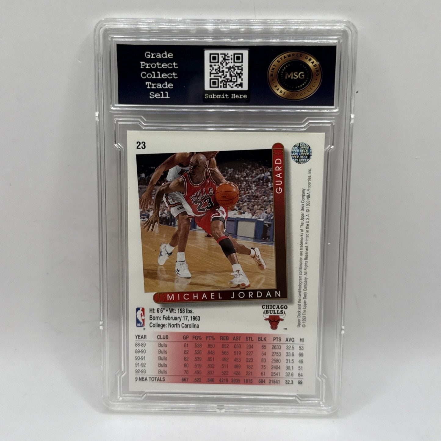 1993-94 Upper Deck Basketball #23 Michael Jordan Graded 8 NBA Chicago Bulls HOF