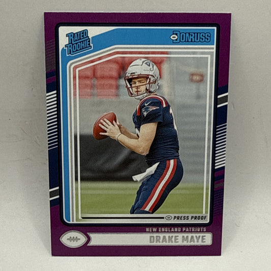 2024 Panini Donruss - Rated Rookie Drake Maye #379 Purple Press Proof (RC)
