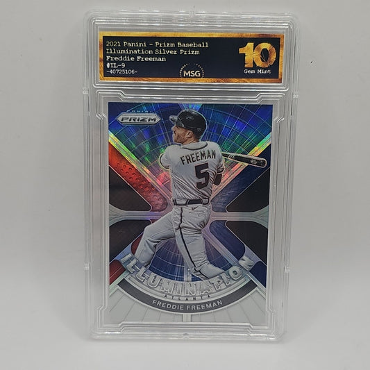 Freddie Freeman 2021 Panini Illumination Silver Prizm IL-9 Atlanta Braves Graded